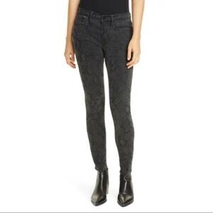Frame Le Skinny de Jeanne Mid-Rise Crop Python Print Jeans Size 25